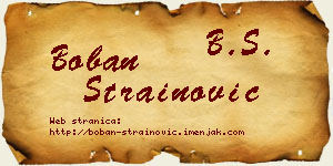 Boban Strainović vizit kartica